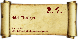 Mód Ibolya névjegykártya
